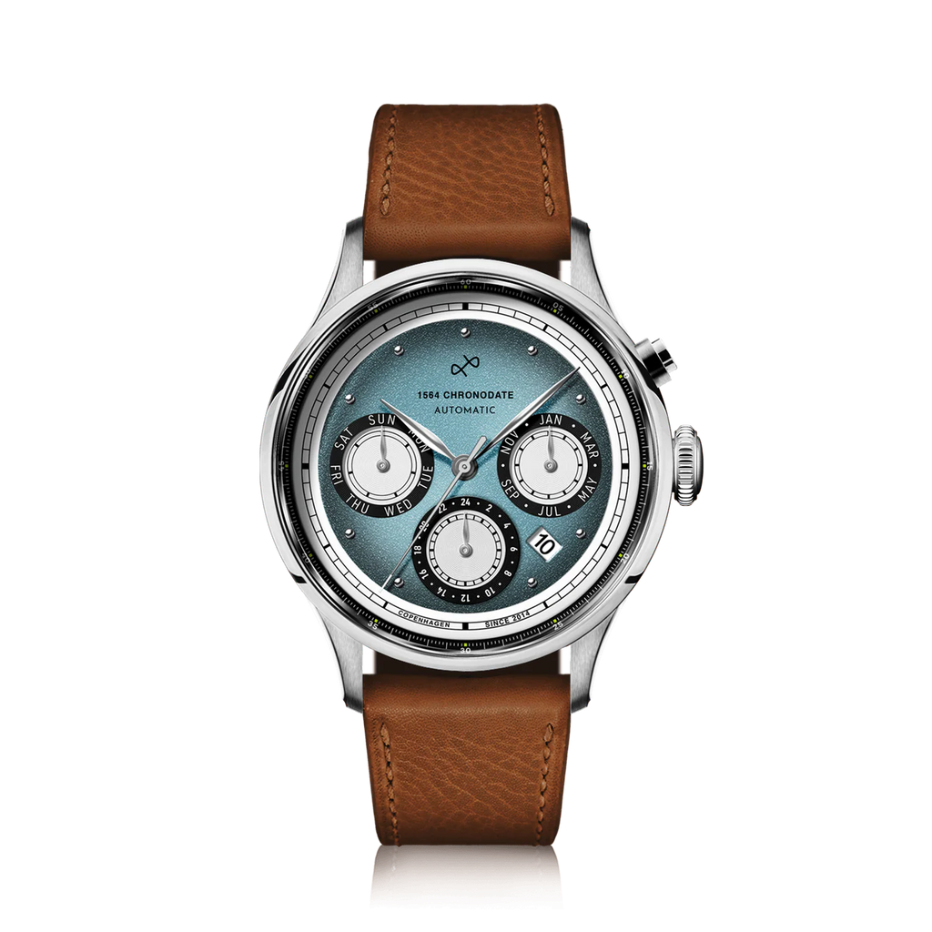 AV86 1564 Chronodate Automatic – Steel / Ice Blue & White