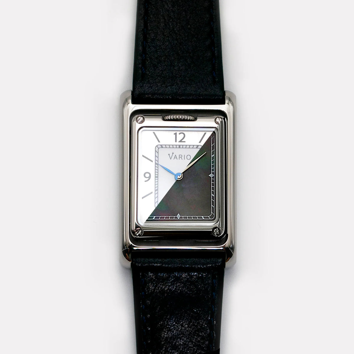 VARIO VERSA Reversible Dual Time – Silver / Black MOP